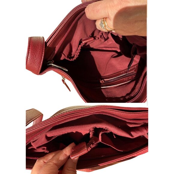 Stone and Co Leather Crossbody Bag Burgundy Adjustable Strap Y2K Era - Picture 15 of 16